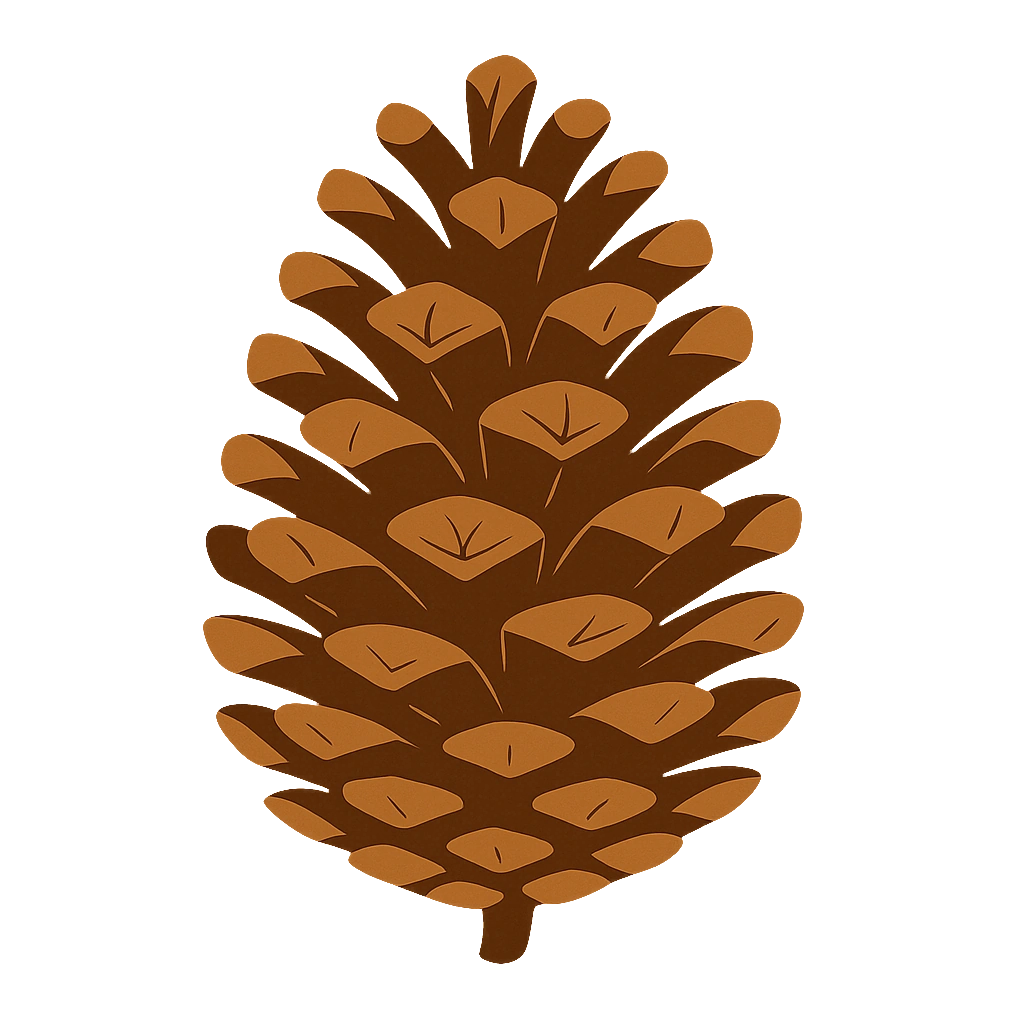 Cone in chestnut, drawn flat