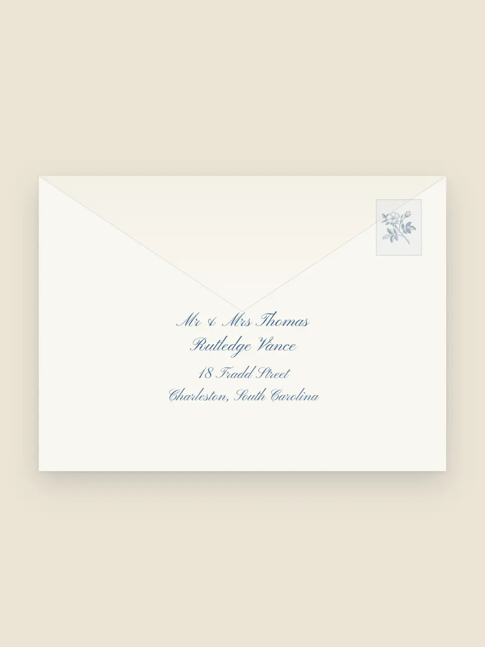 The envelope liner, seen when the envelope opens