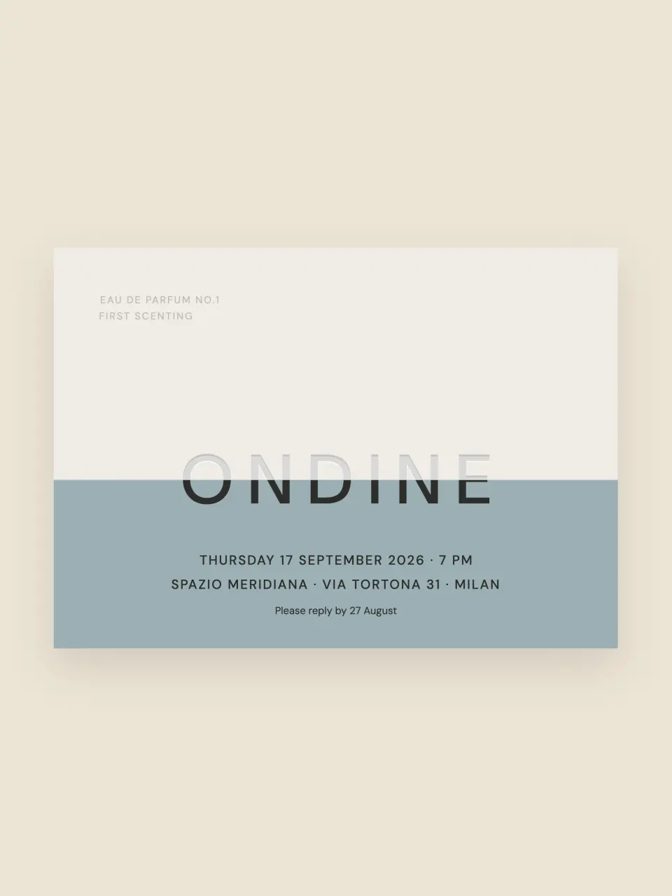 The launch invitation for ONDINE