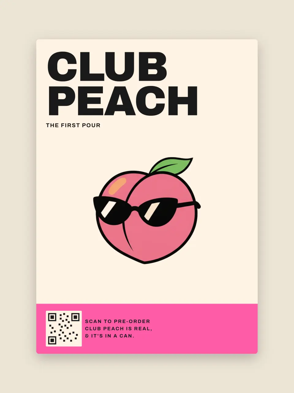 The welcome signage from Club Peach · Launch Party