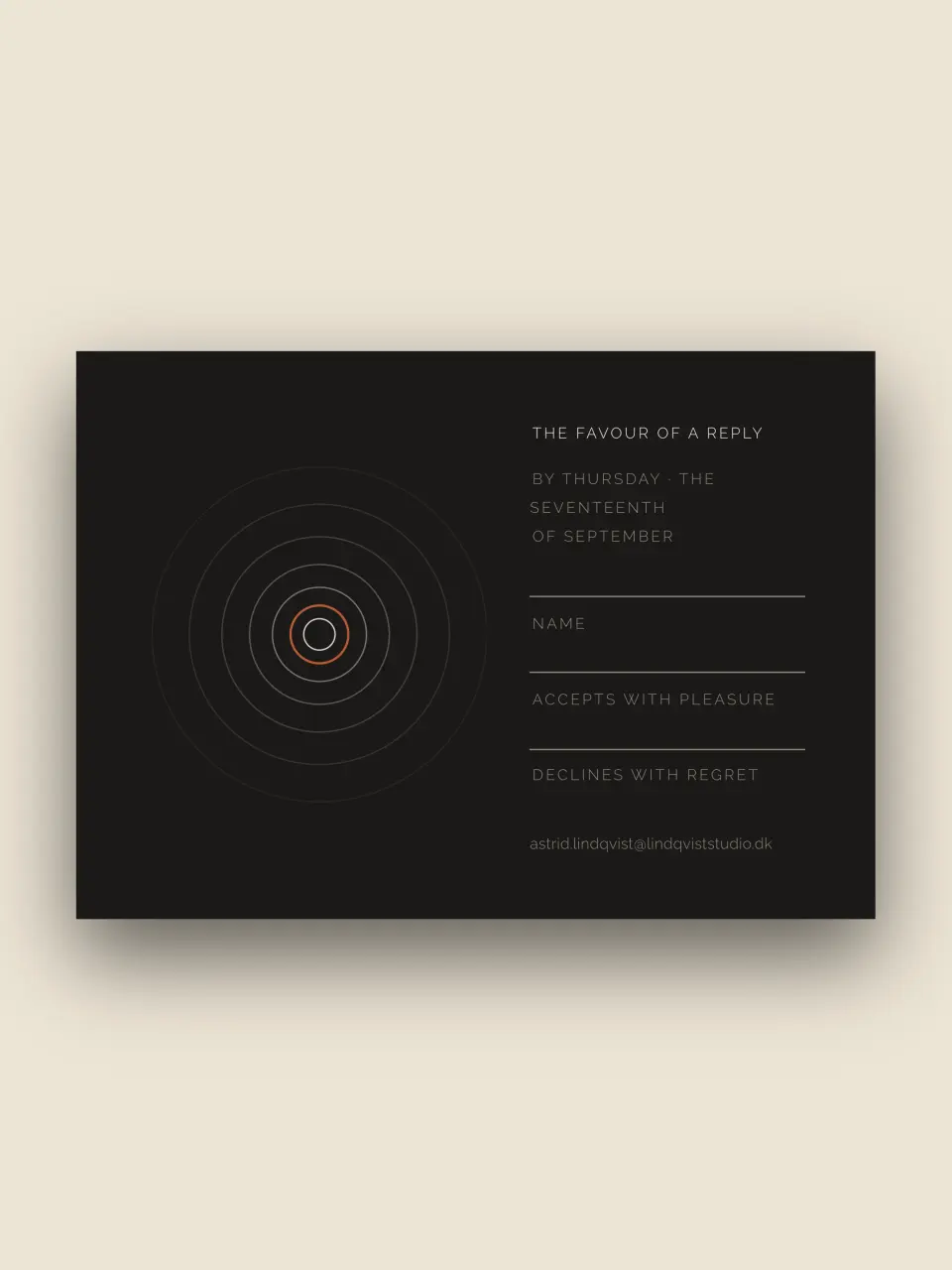 Reply card from a delivered Evorrah corporate commission
