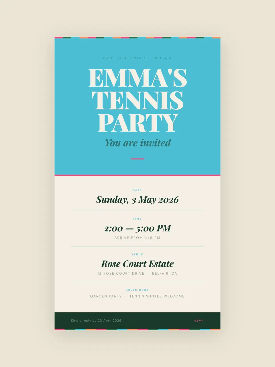The invitation from Emma · Match Point