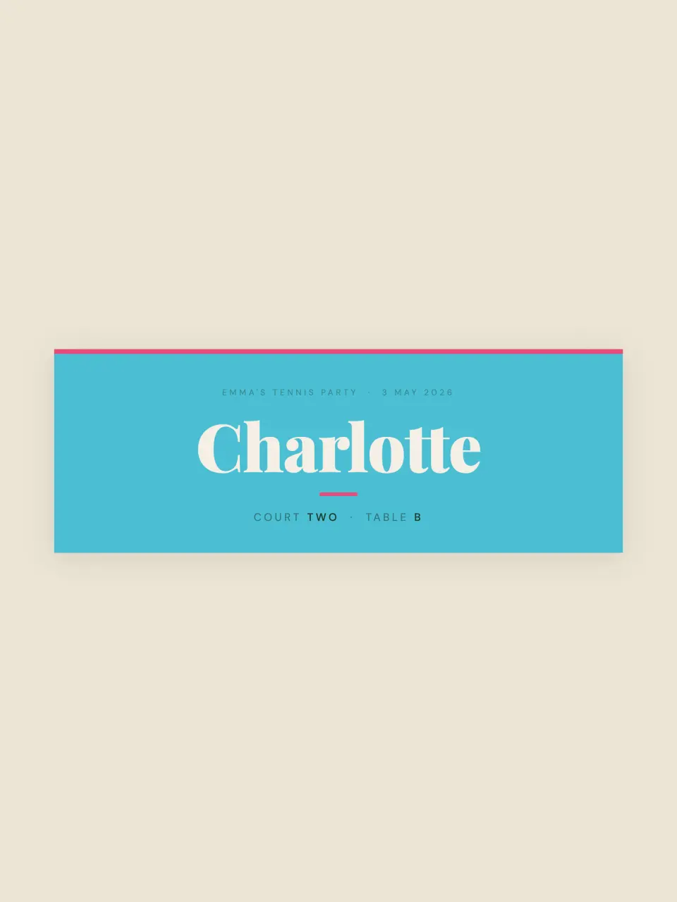 The place cards from Emma · Match Point