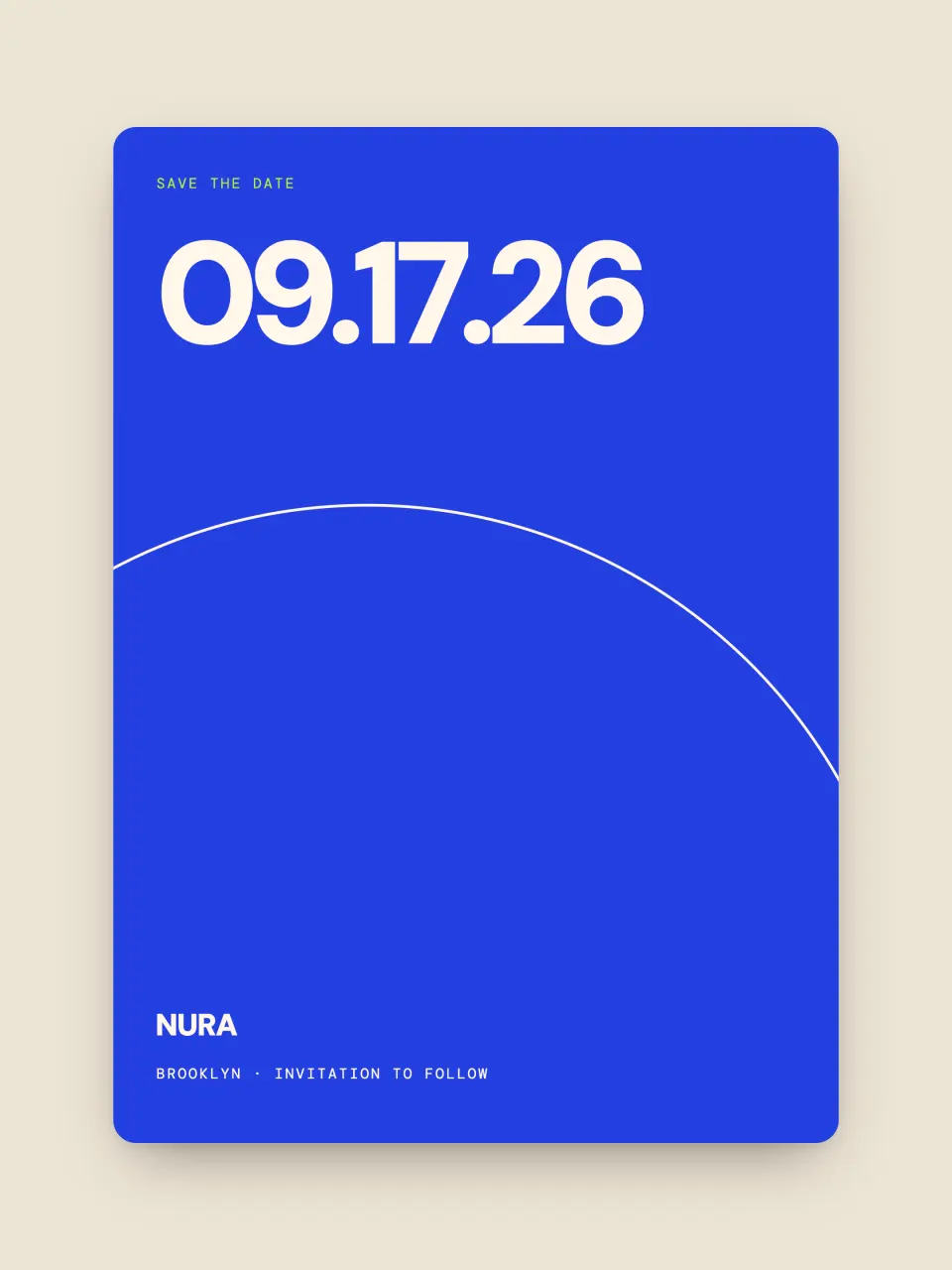 The save the date from NURA · The Roundel