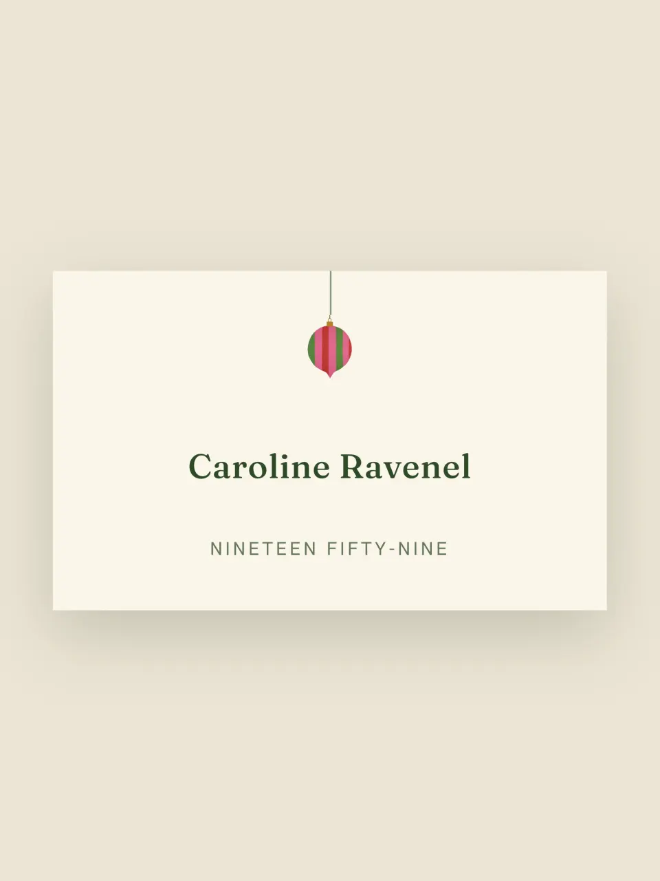 The place cards from Marguerite and Everett Pomeroy · The Painted Box