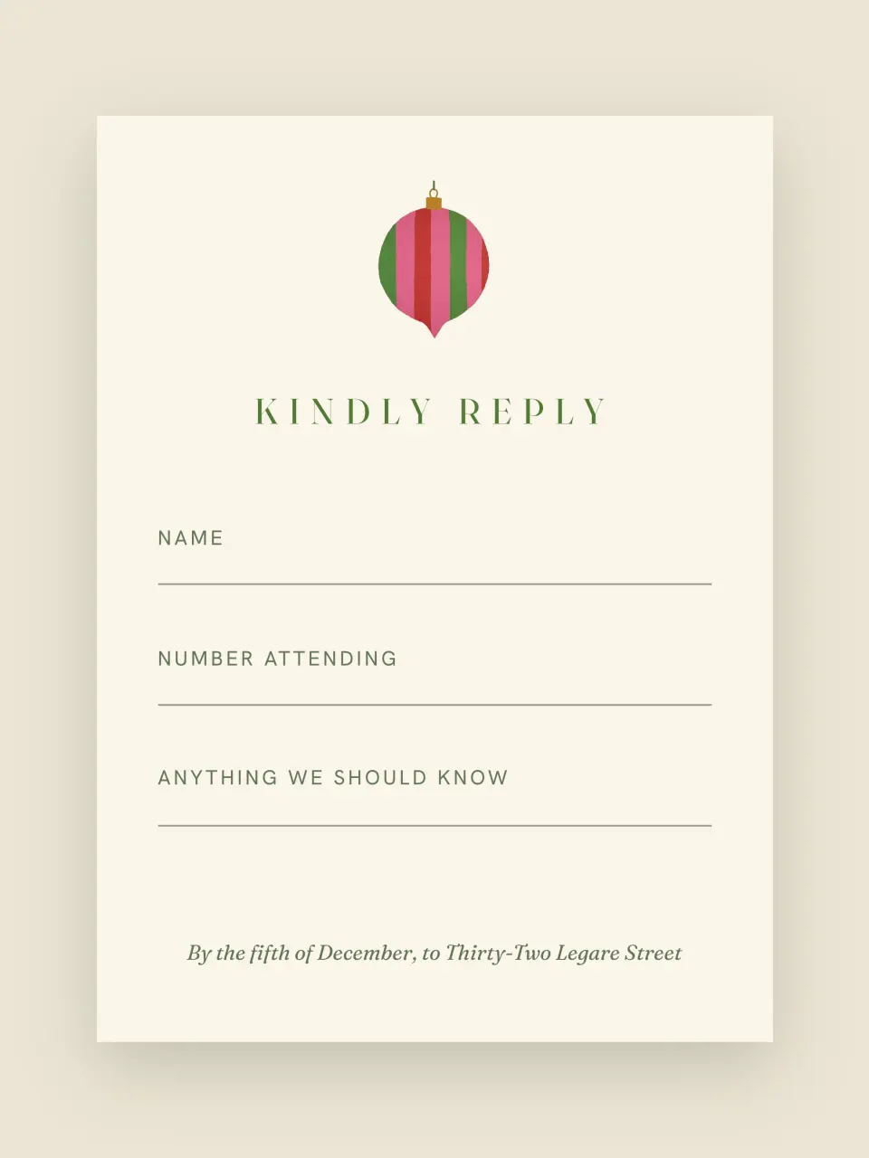 The rsvp card from Marguerite and Everett Pomeroy · The Painted Box
