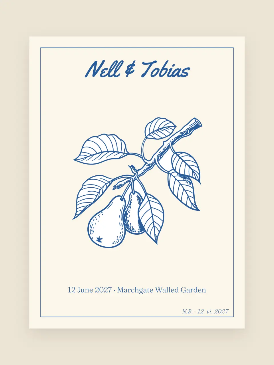 The save the date from Nell and Tobias · The Plate